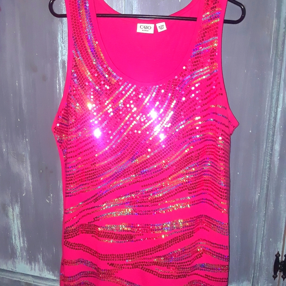 3/$25 Hot Pink Sequined Blouse